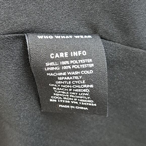 Who What Wear Mini Dress L Flutter Keyhole Sleeve Chiffon Ruffled Tiered Black - Picture 7 of 8